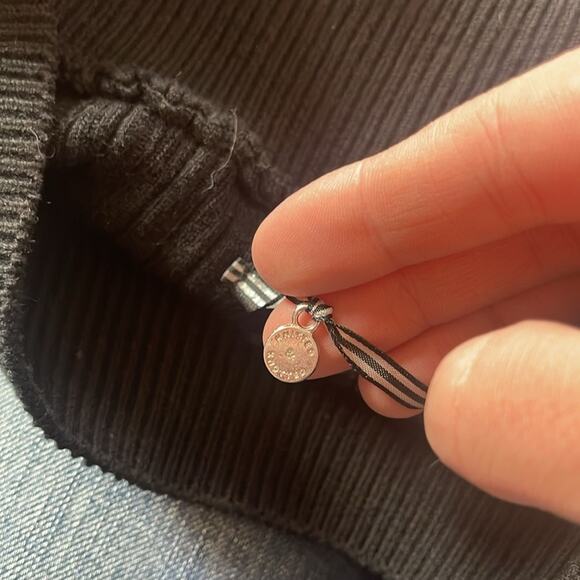 KNITTED & KNOTTED Black Cotton Blend Layered Crocheted Pull On Skirt Size Medium - Picture 4 of 9